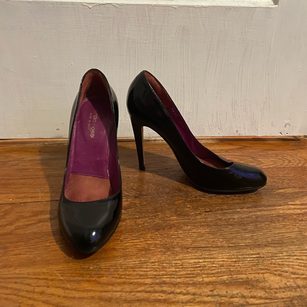 Sergio Rossi Black Patent Pumps Sz. 37.5